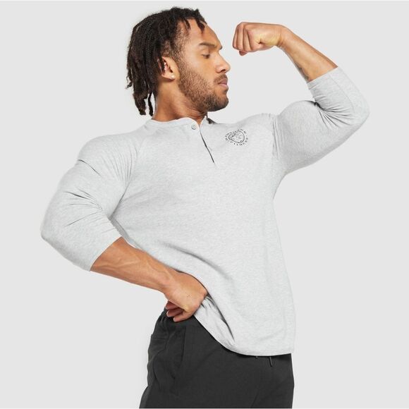 Gymshark Legacy Henley Slim Fit Light Black Size XS NWT in Packaging - Picture 3 of 8